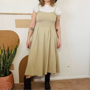 Vintage tan midi dress